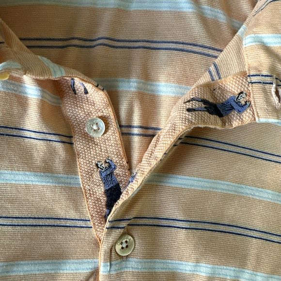 Bobby Jones Collection Golf Shirt Mens Large Heritage Silk Made in Italy Orange - Picture 4 of 6